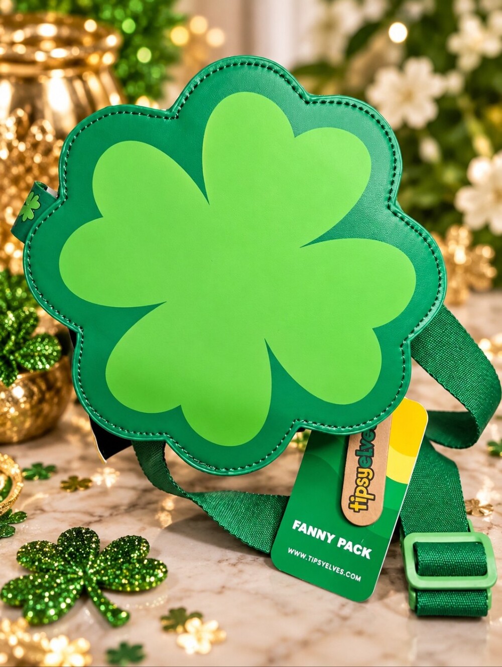 Tipsy Elves Shamrock Fanny Pack Green St. Patrick’s Day Waist Bag NWT